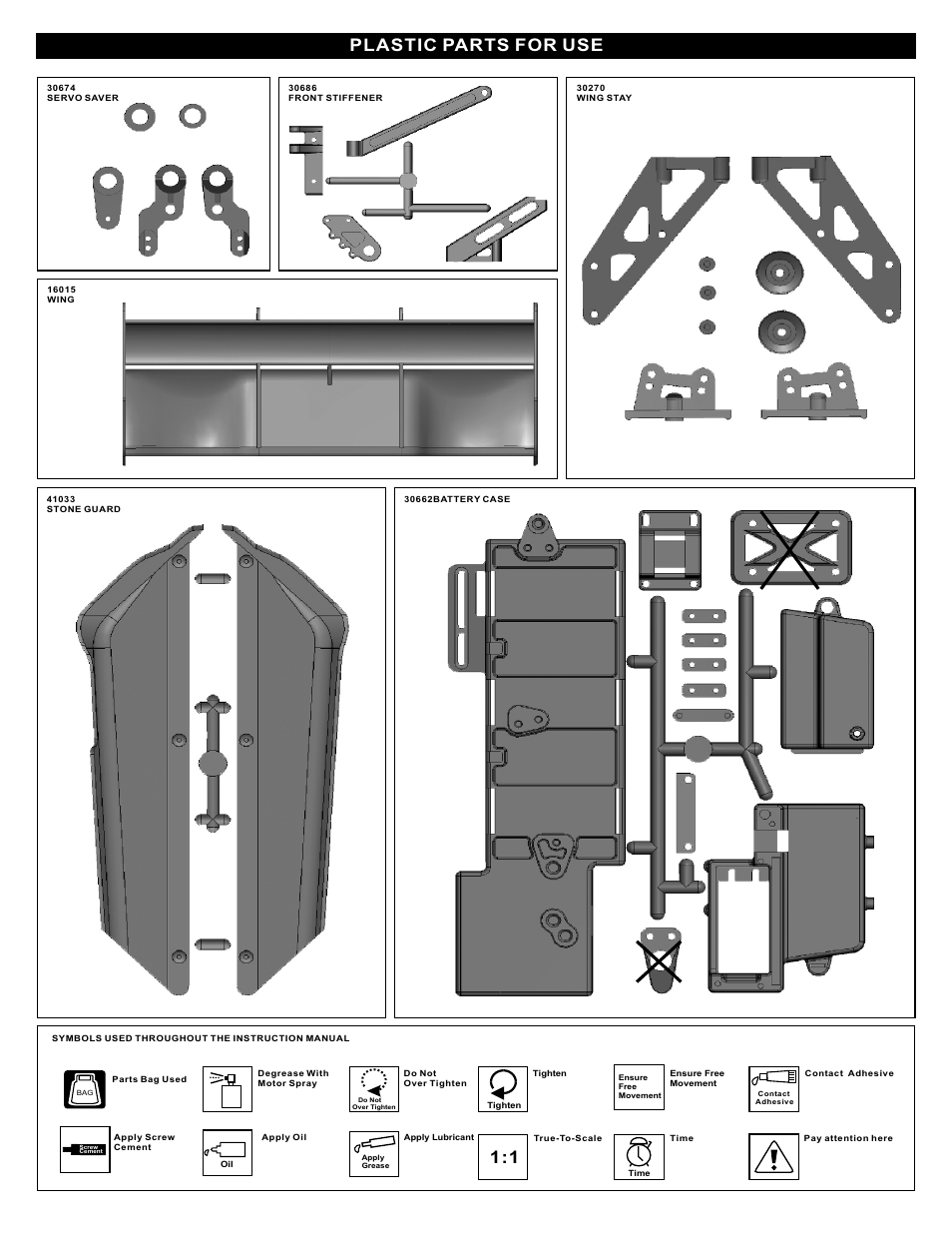Plastic parts for use | OFNA Racing Ultra LX 2e RTR User Manual | Page 14 / 44