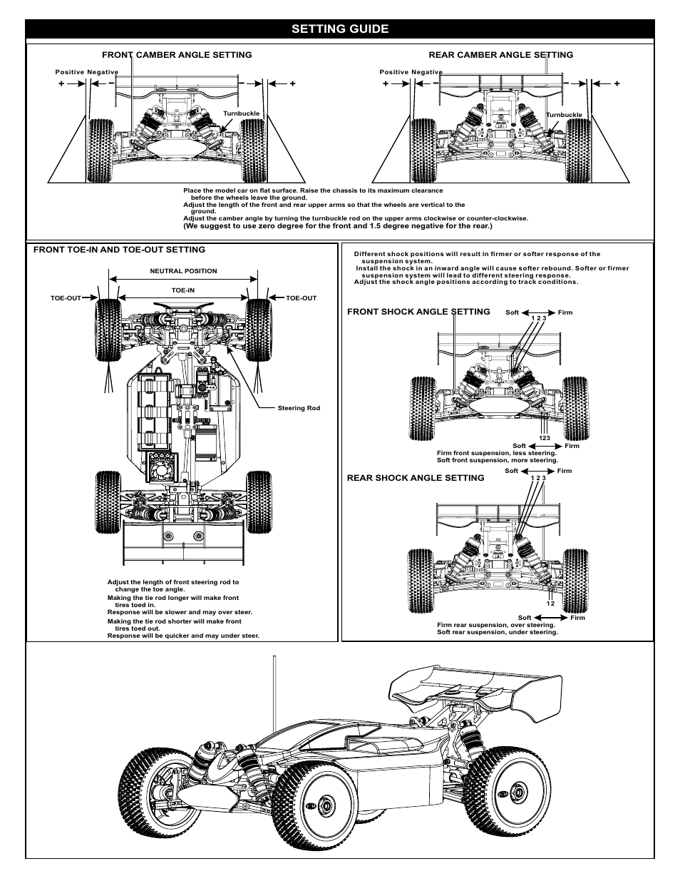 Setting guide | OFNA Racing Ultra LX 2e RTR User Manual | Page 38 / 44