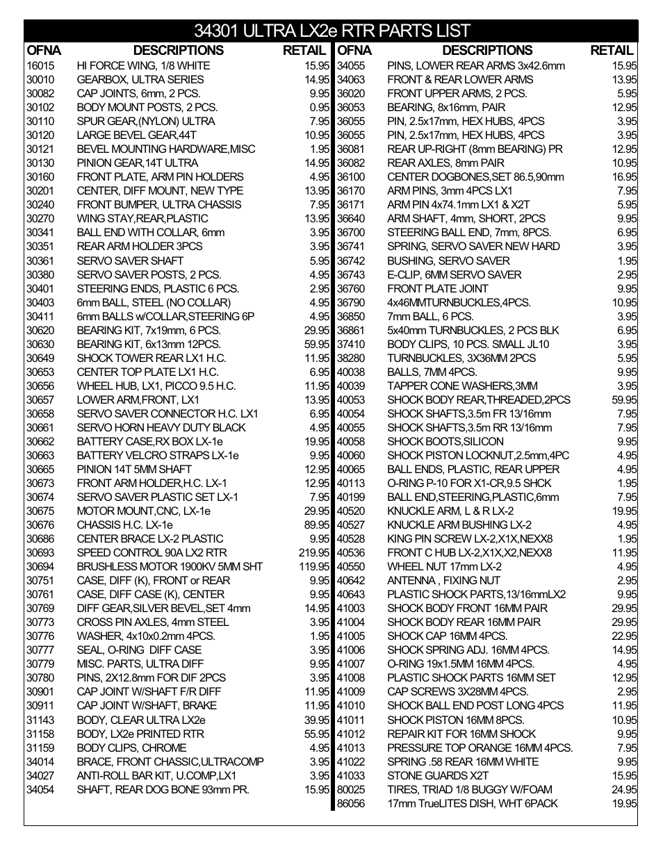 OFNA Racing Ultra LX 2e RTR User Manual | Page 39 / 44