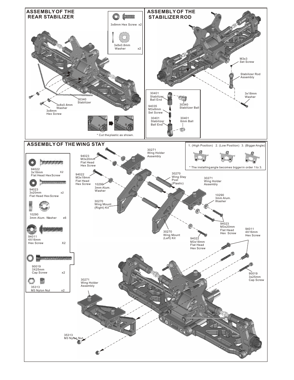 Assembly of the wing stay | OFNA Racing Ultra LX Comp User Manual | Page 15 / 46