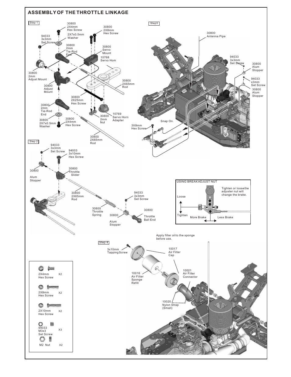 Assembly of the throttle linkage | OFNA Racing Ultra LX Comp User Manual | Page 23 / 46
