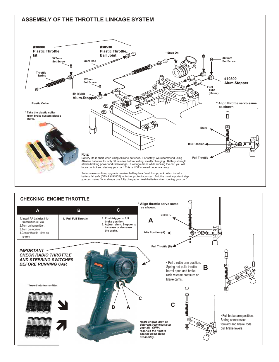 Assembly of the throttle linkage system | OFNA Racing Ultra LX Comp User Manual | Page 4 / 46