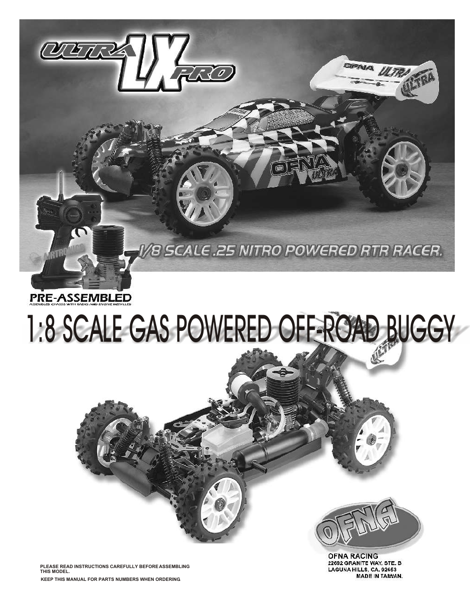 OFNA Racing Ultra LX Pro (GT LX) User Manual | 32 pages