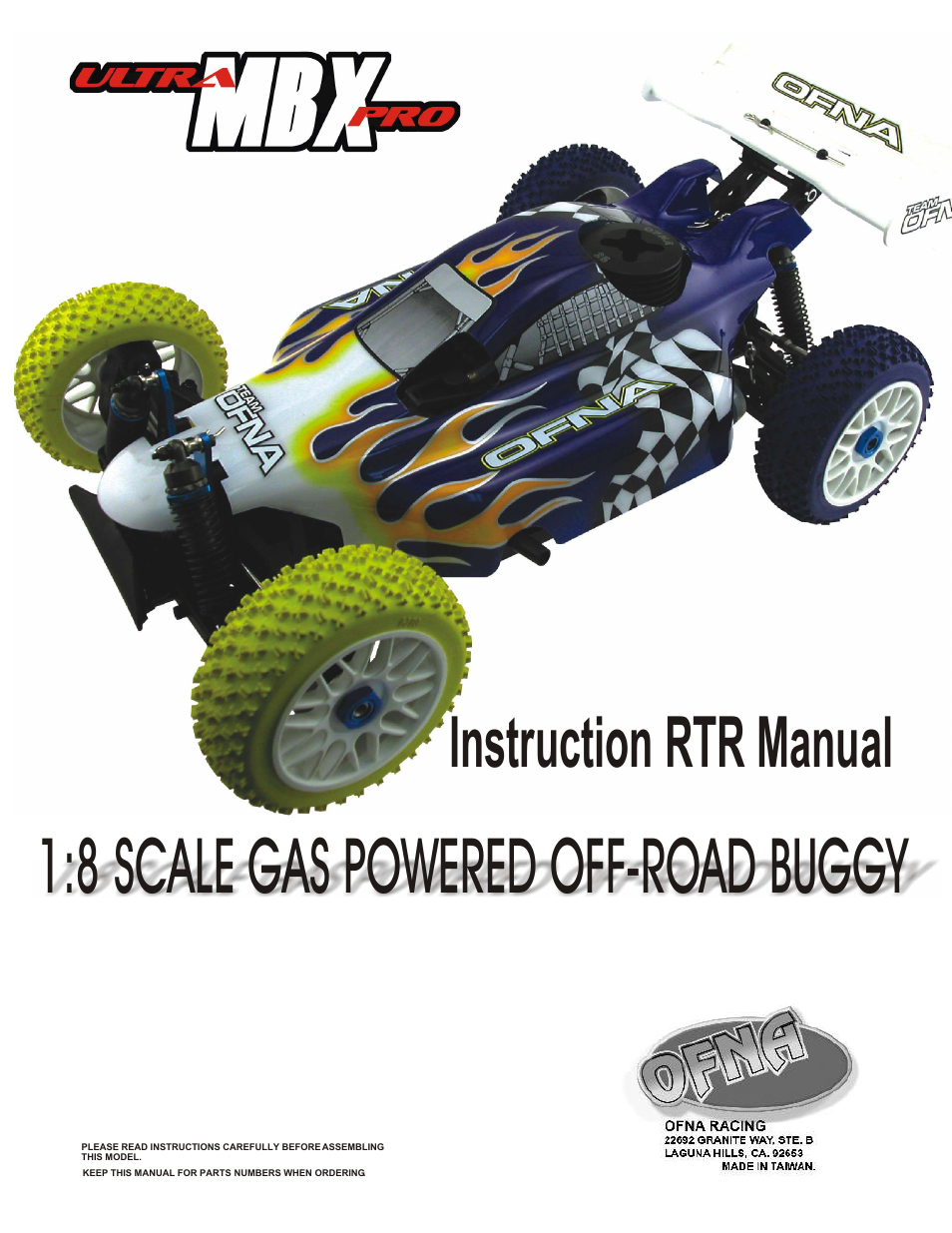 OFNA Racing Ultra MBX Pro User Manual | 33 pages