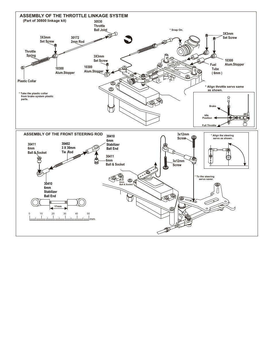 Assembly of the throttle linkage system | OFNA Racing Ultra MBX Pro User Manual | Page 27 / 33