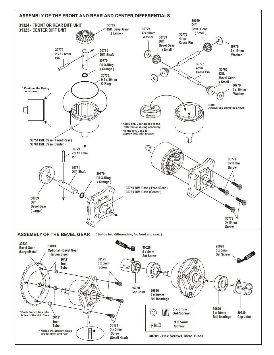 Assembly of the bevel gear | OFNA Racing Ultra MBX Pro User Manual | Page 7 / 33