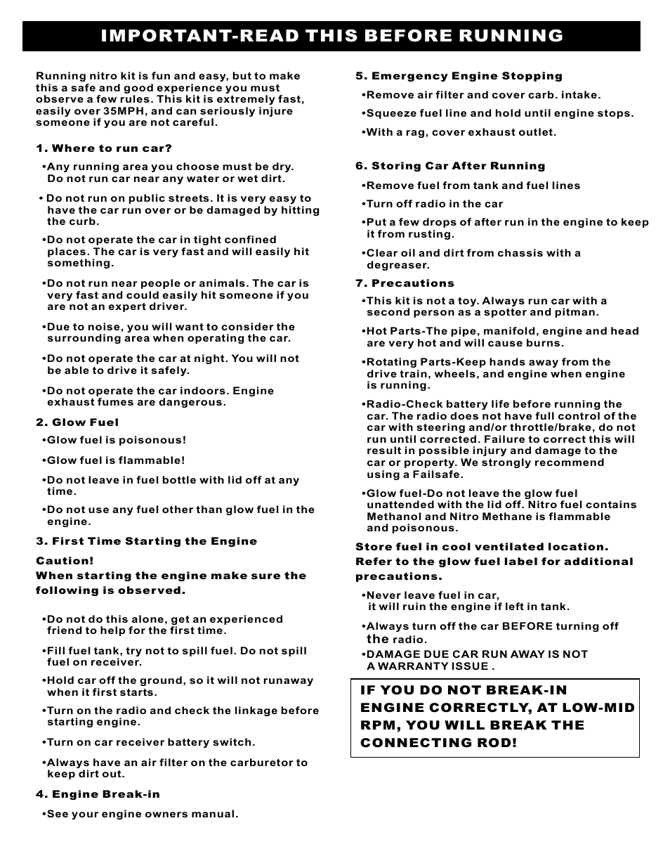 Important-read this before running | OFNA Racing X3 Sabre User Manual | Page 4 / 54