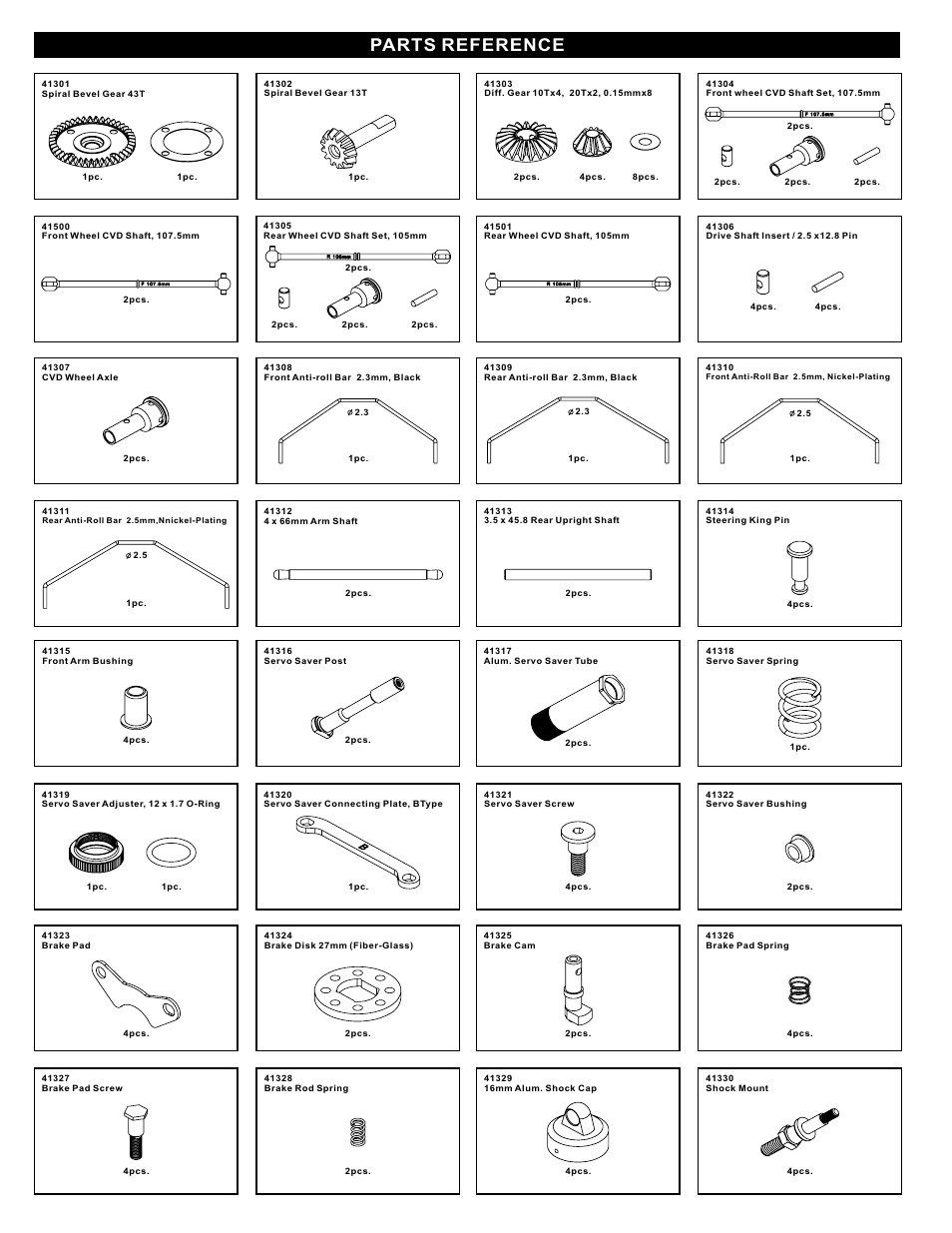Parts reference | OFNA Racing X3 Sabre User Manual | Page 7 / 54