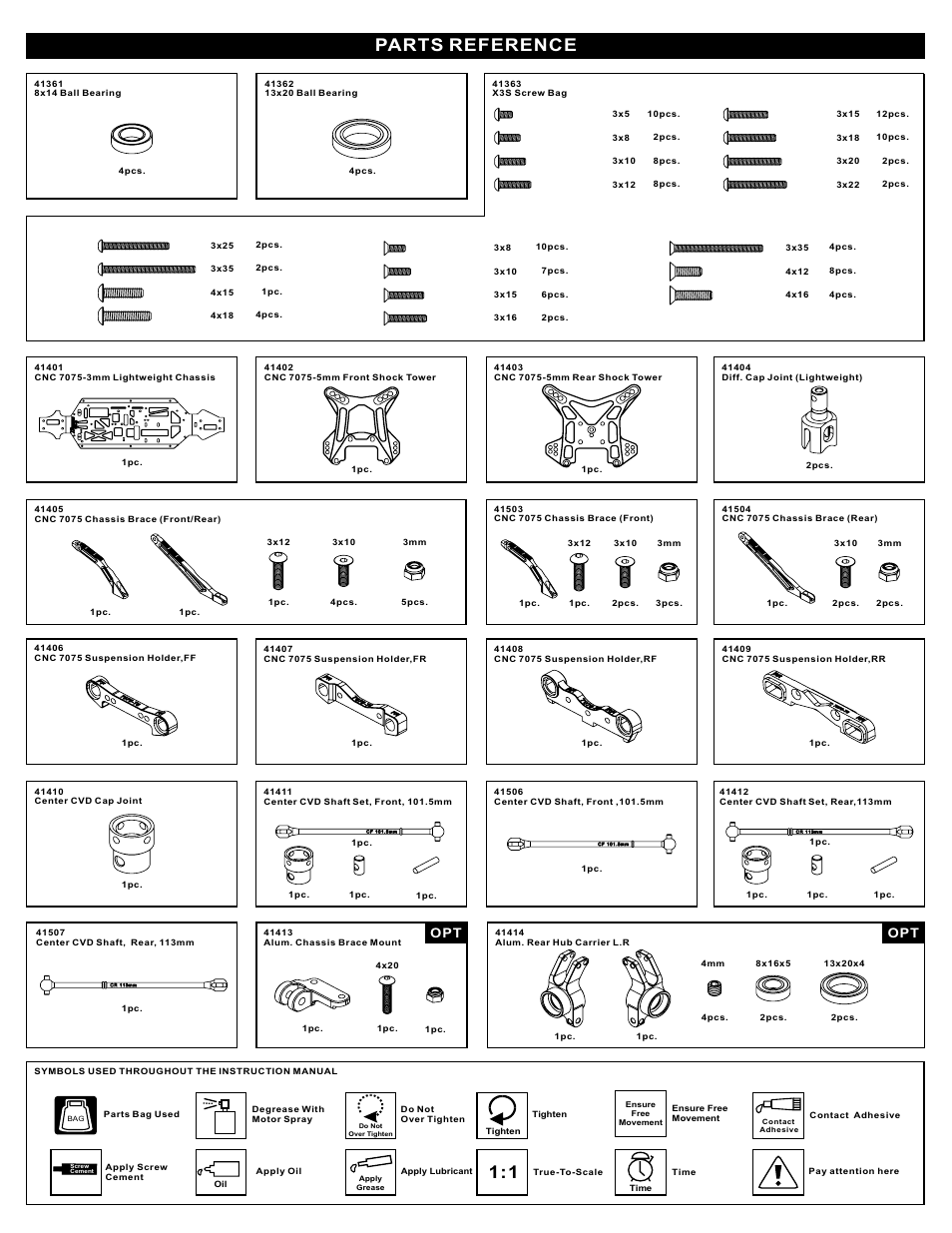 Parts reference | OFNA Racing X3 Sabre User Manual | Page 9 / 54