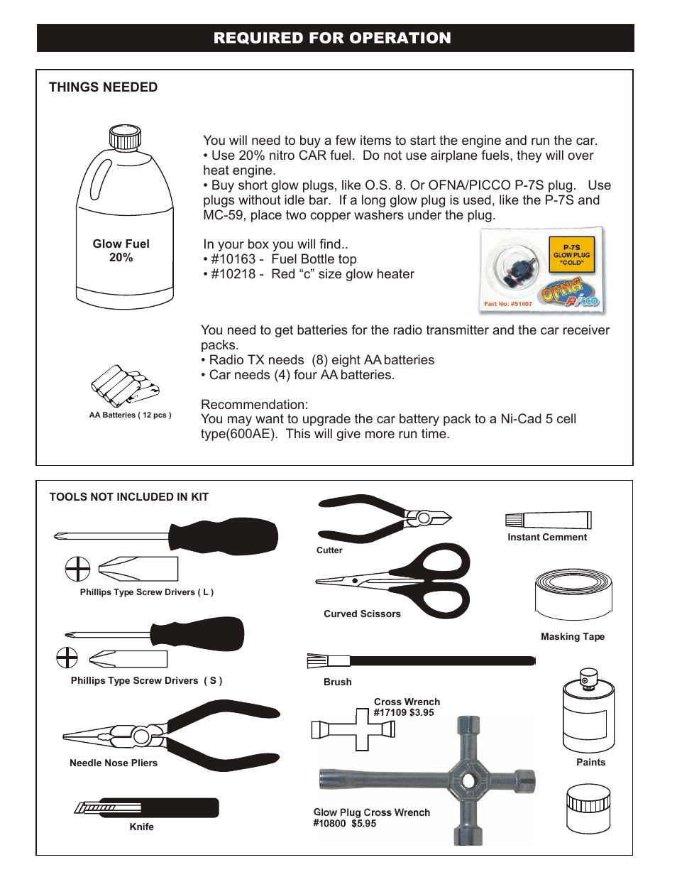 Read this before running, Required for operation | OFNA Racing Z-10 User Manual | Page 2 / 6