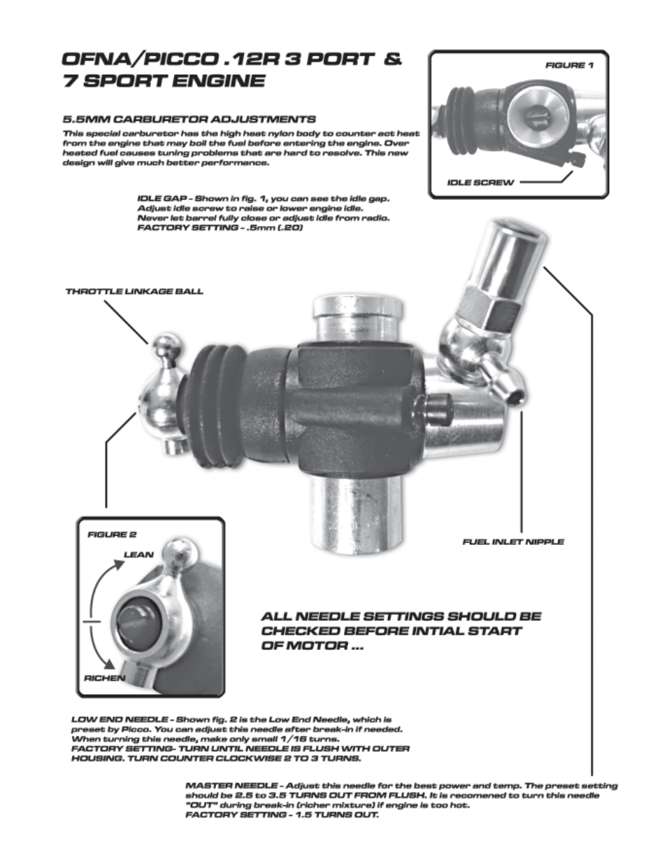 OFNA Racing Picco .12 R, 3 or 7 Port User Manual | Page 3 / 4