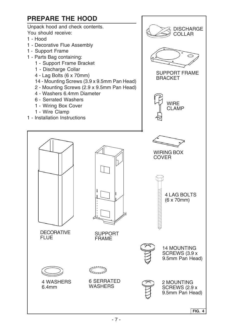 Prepare the hood | Broan ELITE E54000 User Manual | Page 7 / 44