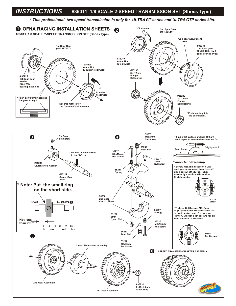 OFNA Racing 2-Speed, Shoe User Manual | 4 pages
