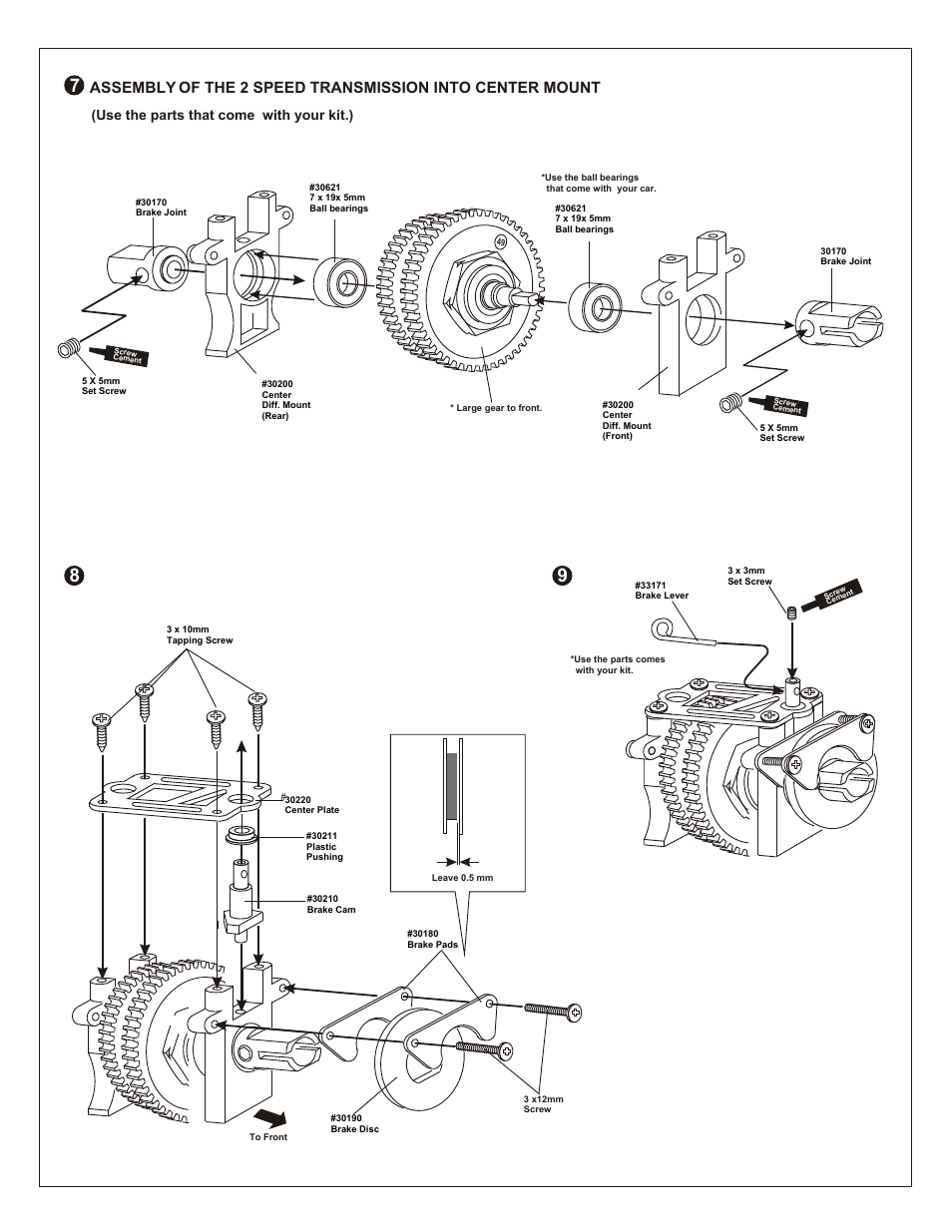 Use the parts that come with your kit.) | OFNA Racing 2-Speed, Shoe User Manual | Page 2 / 4