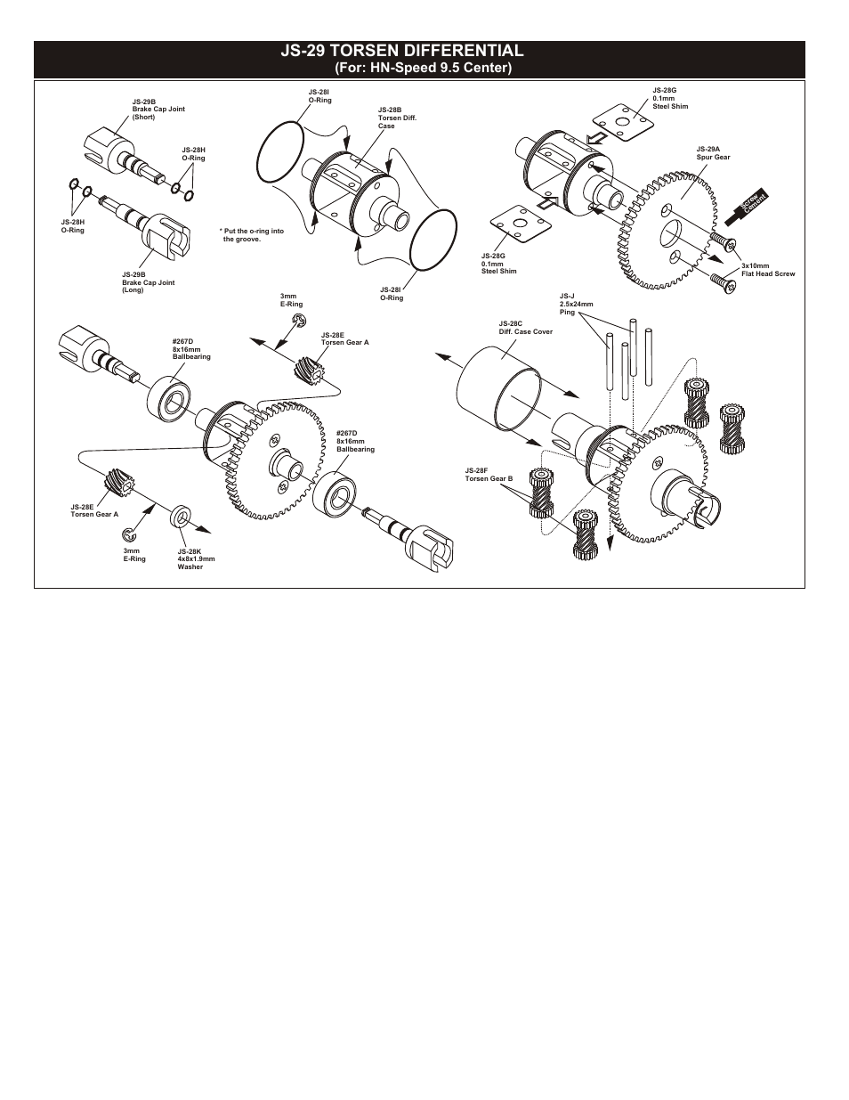 OFNA Racing Torsen Differential - Center User Manual | 1 page