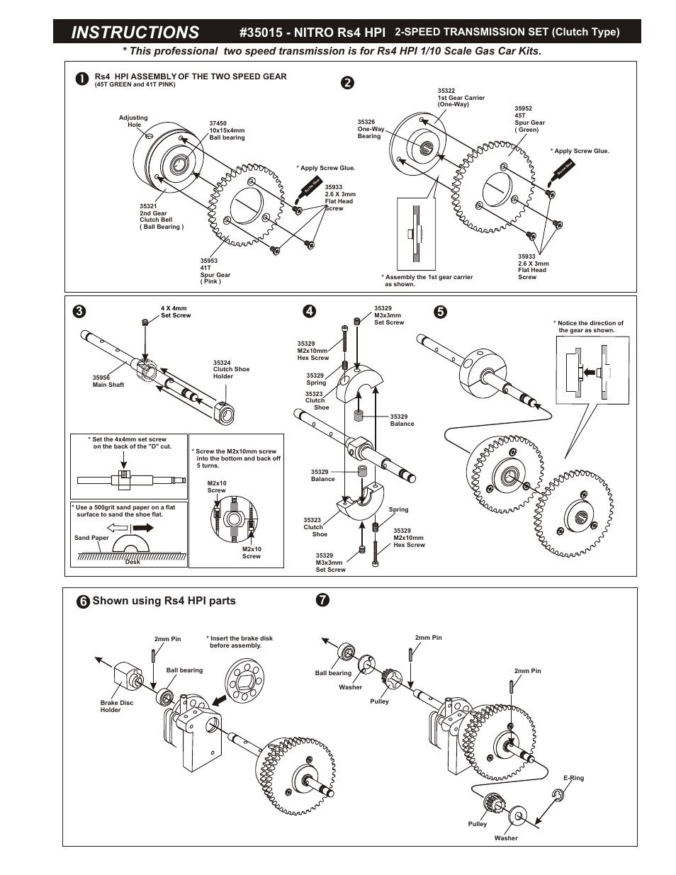 OFNA Racing 2-Speed, Shoe, HPI & Z10 - 1/10th Scale User Manual | 3 pages