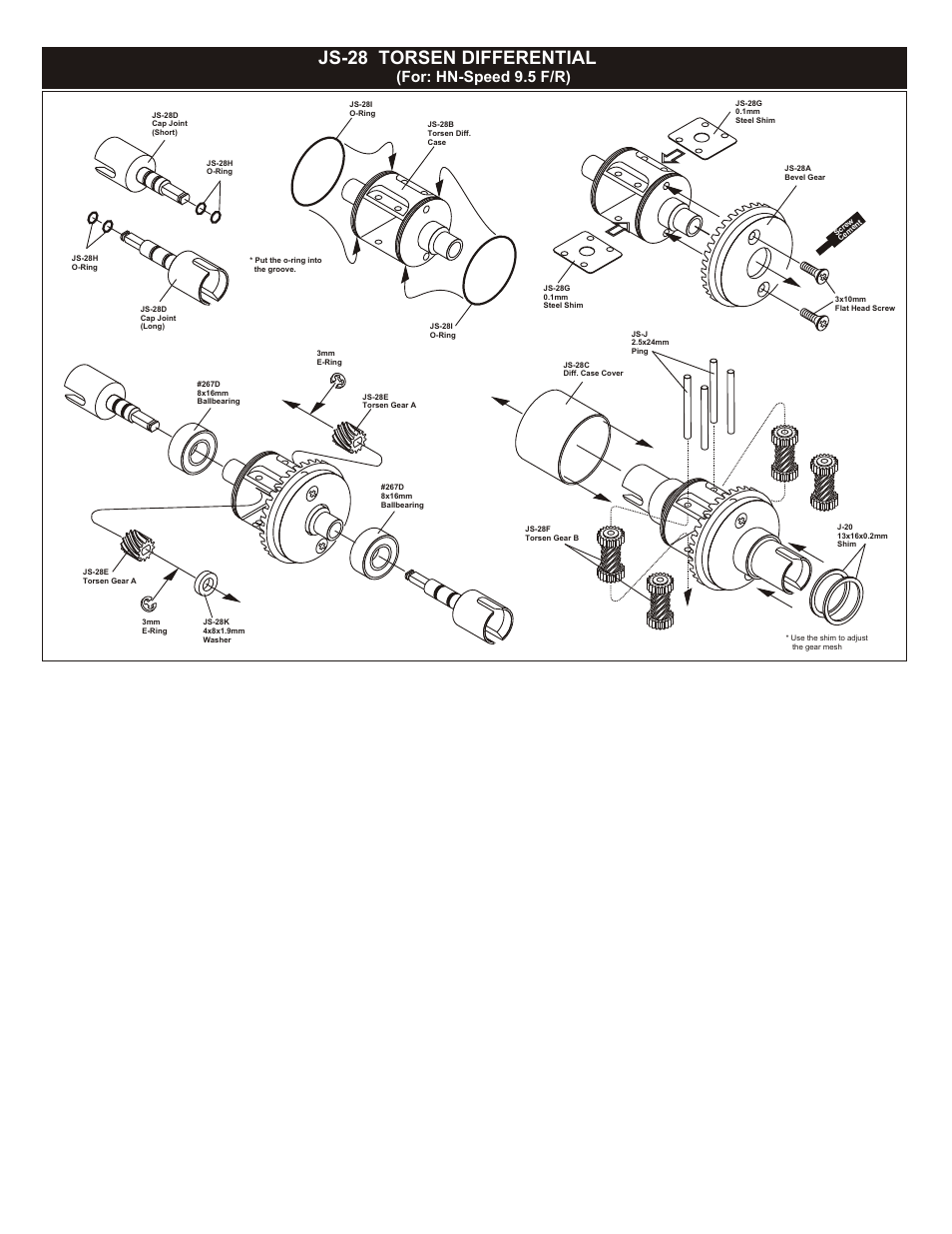 OFNA Racing Torsen Differential - Front & Rear User Manual | 1 page