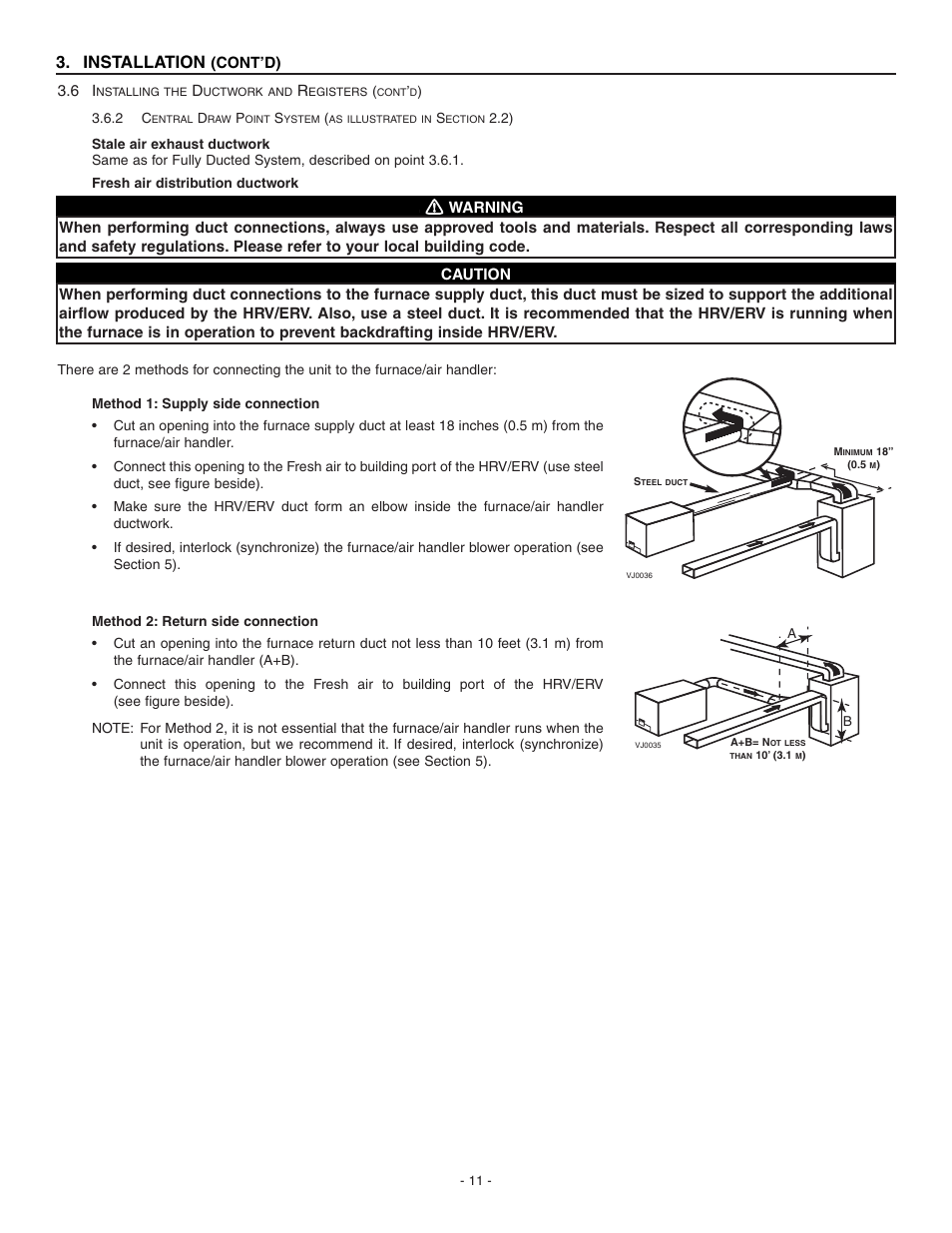 Installation | Broan ERV90HCS User Manual | Page 11 / 54