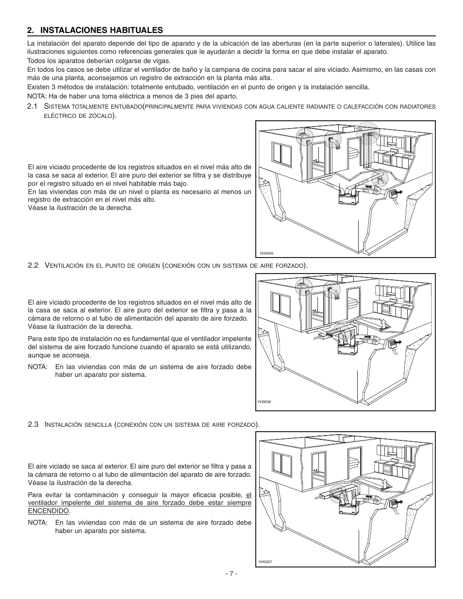 Instalaciones habituales | Broan ERV90HCS User Manual | Page 35 / 54