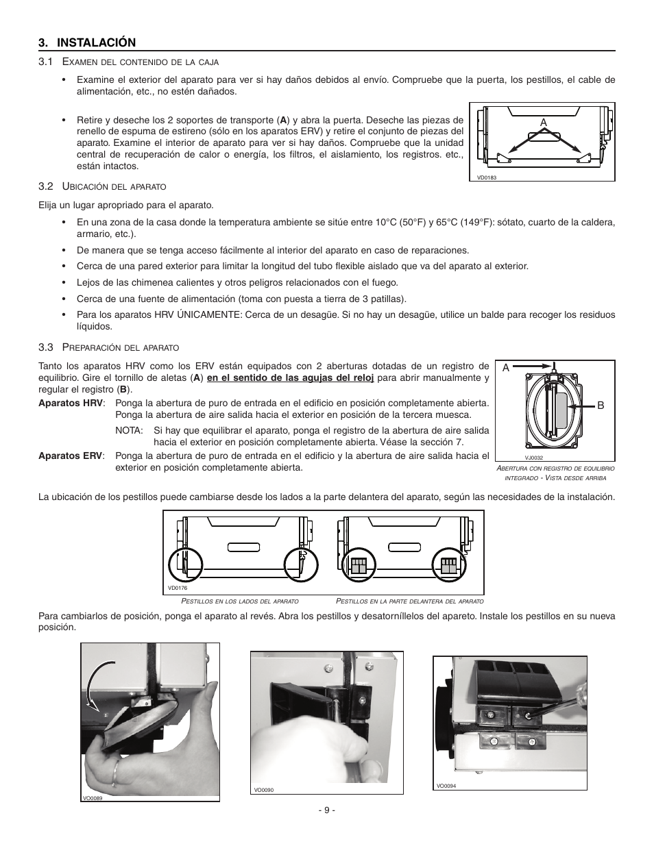 Instalación | Broan ERV90HCS User Manual | Page 37 / 54