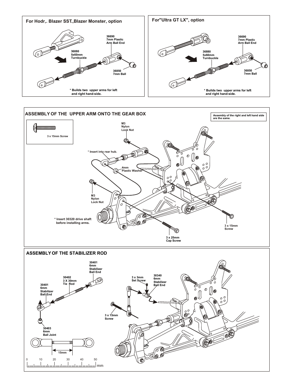 Assembly of the stabilizer rod | OFNA Racing GTP Conversion Kit User Manual | Page 2 / 6