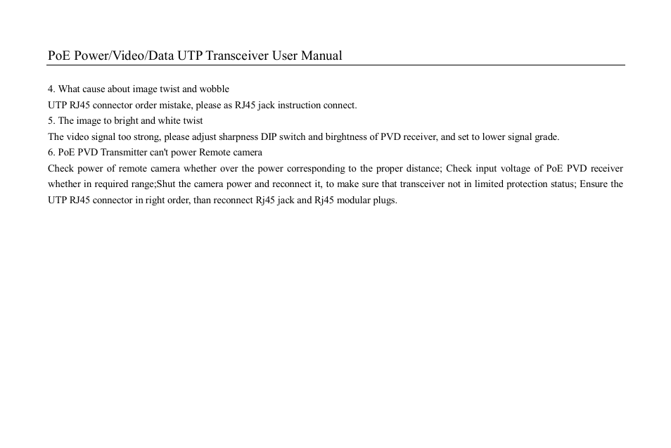 Poe power/video/data utp transceiver user manual | Hexin Technology HXVB-300R Active PoE UTP Data + Video Balun Receiver User Manual | Page 9 / 9