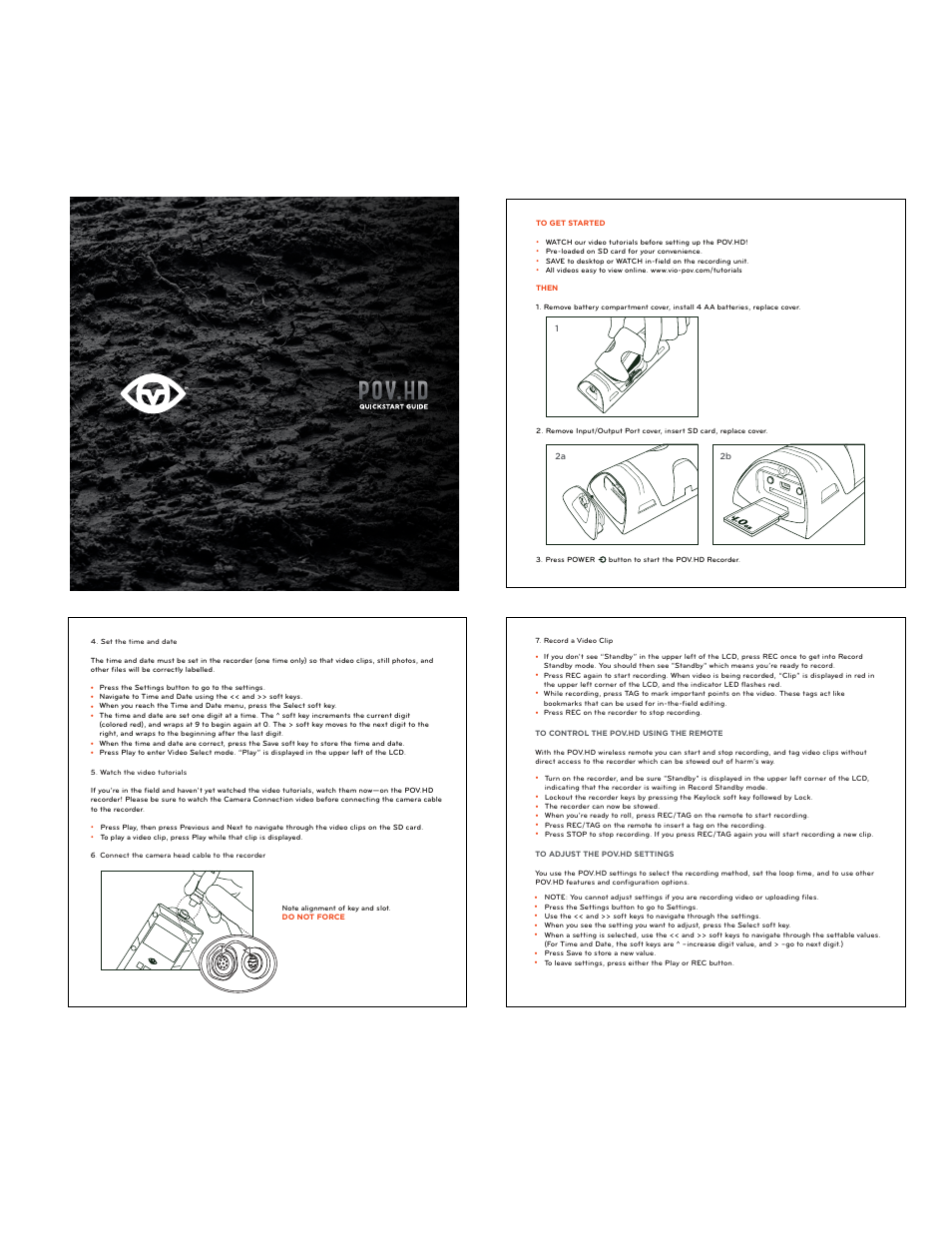 V.I.O. POV.HD Quick Start Guide User Manual | 2 pages