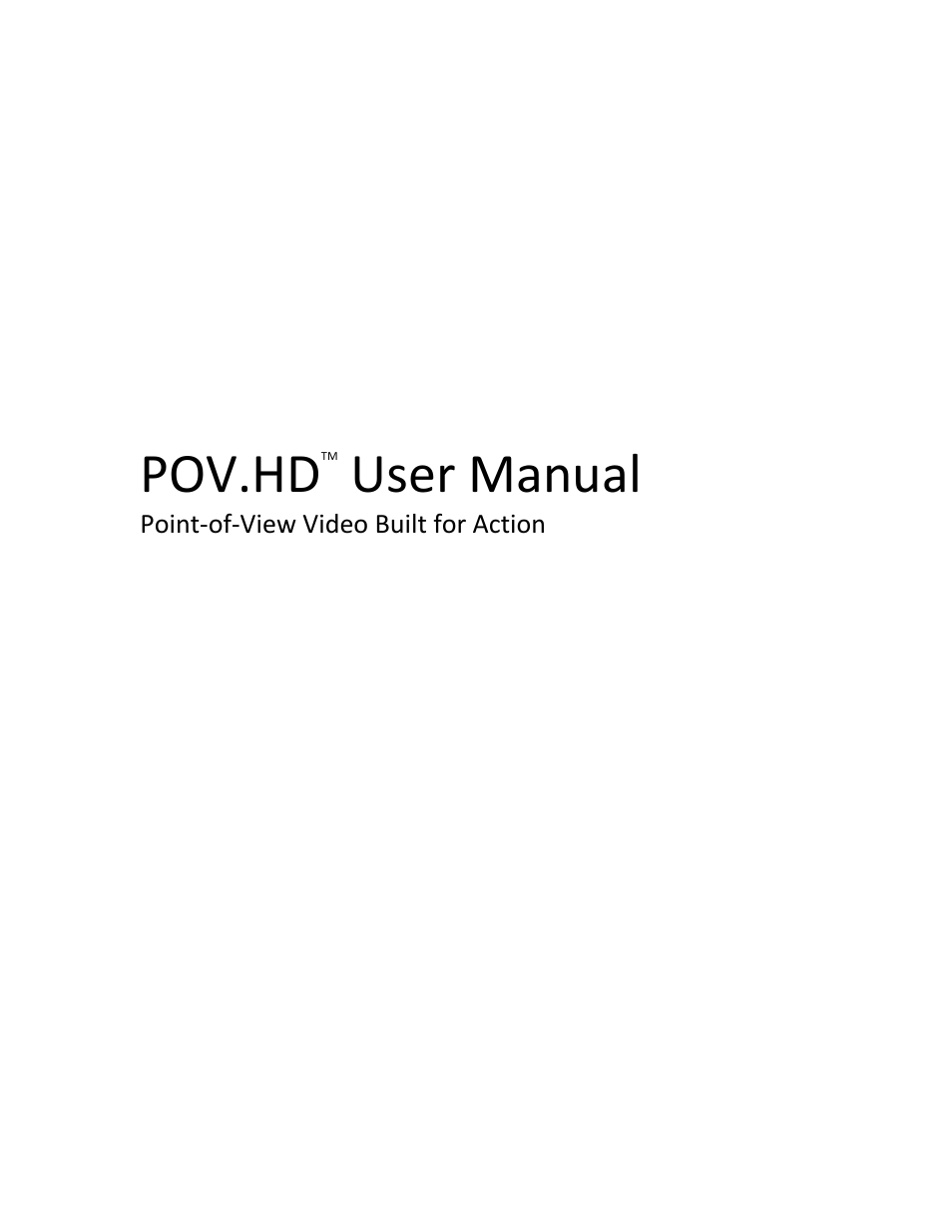 V.I.O. POV.HD User Manual User Manual | 47 pages