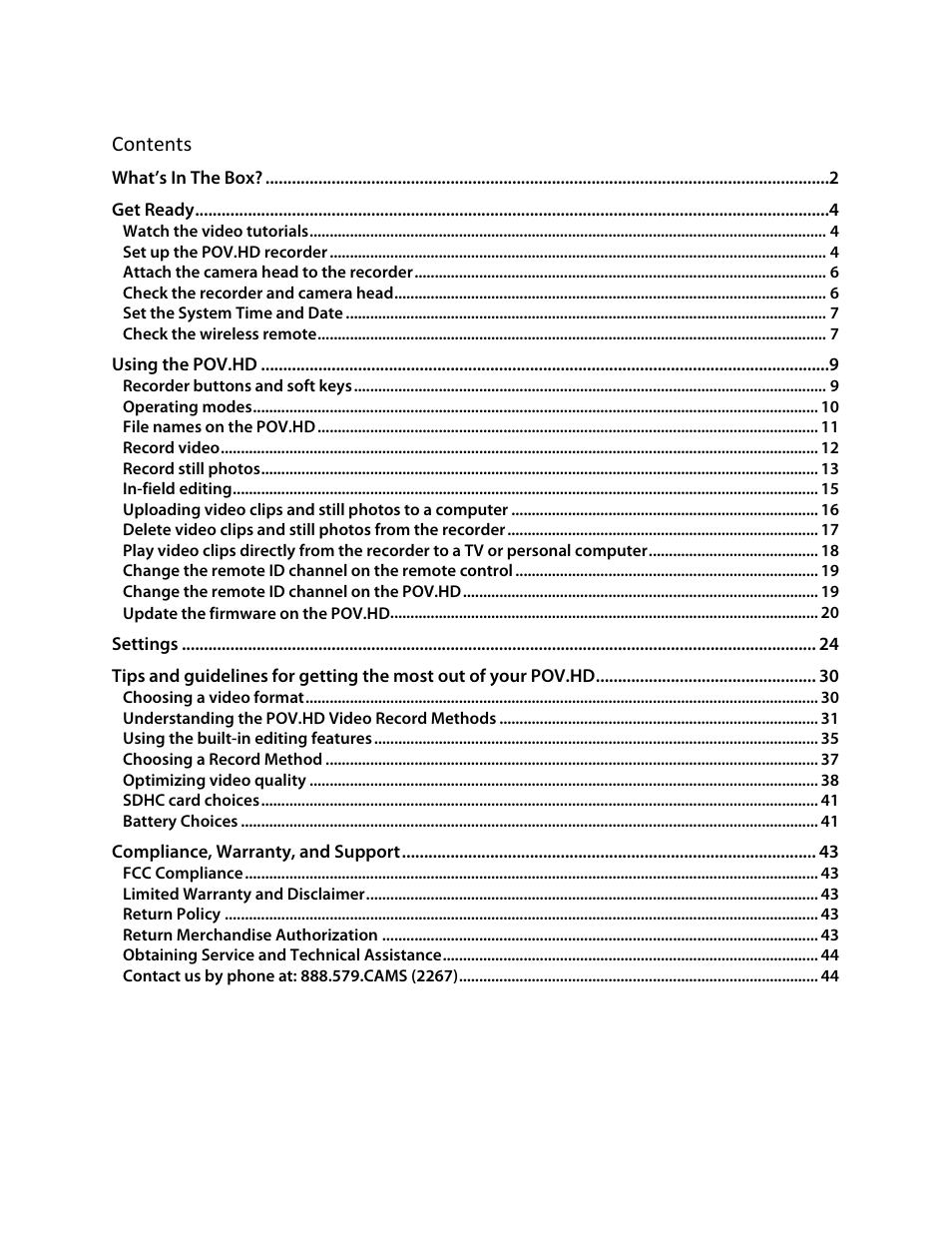 V.I.O. POV.HD User Manual User Manual | Page 3 / 47