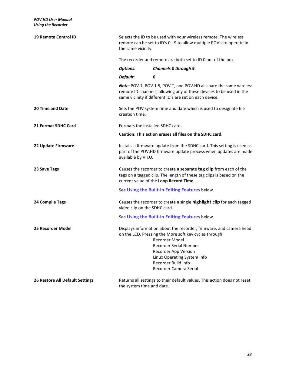V.I.O. POV.HD User Manual User Manual | Page 32 / 47
