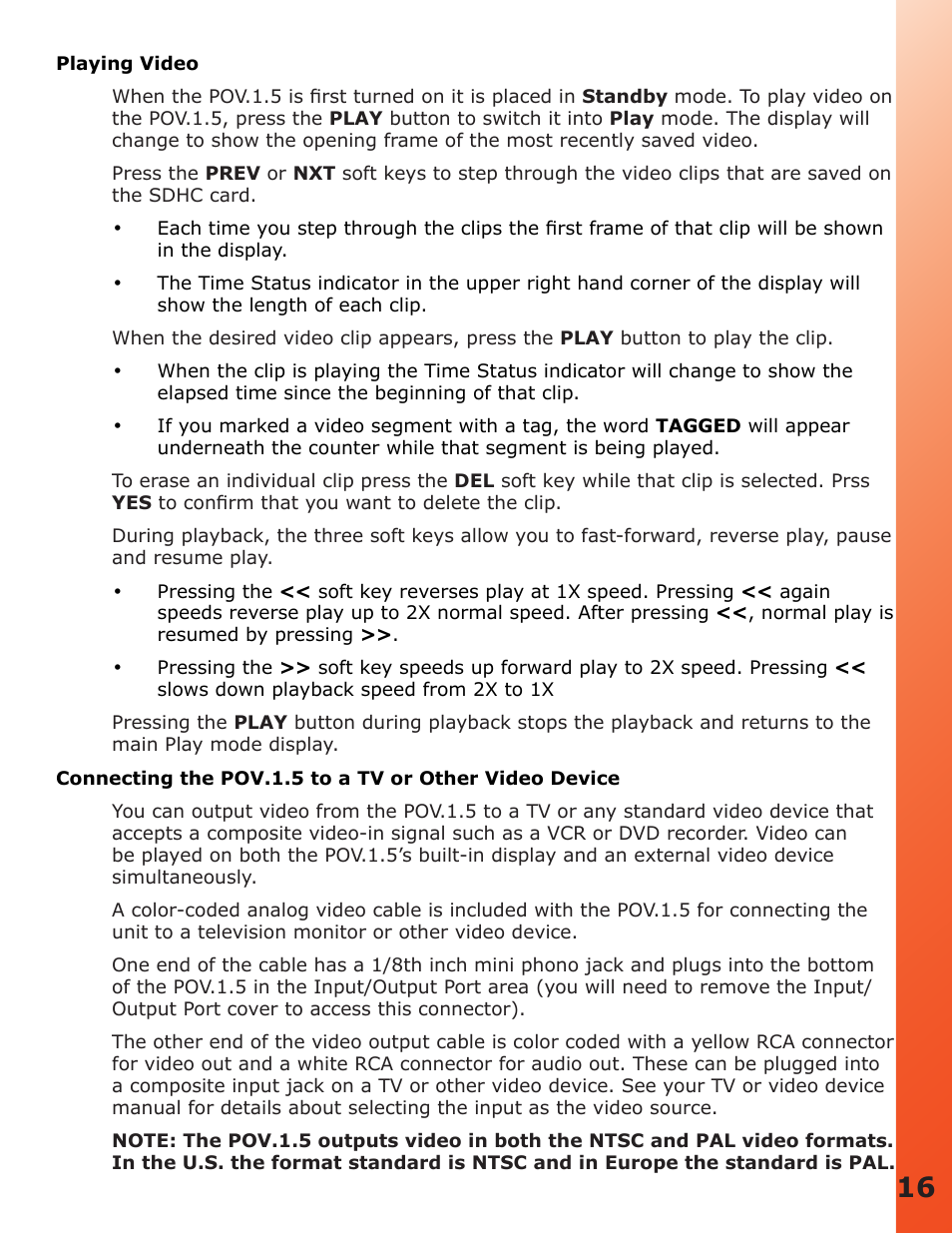 V.I.O. POV.1.5 User Manual | Page 16 / 34