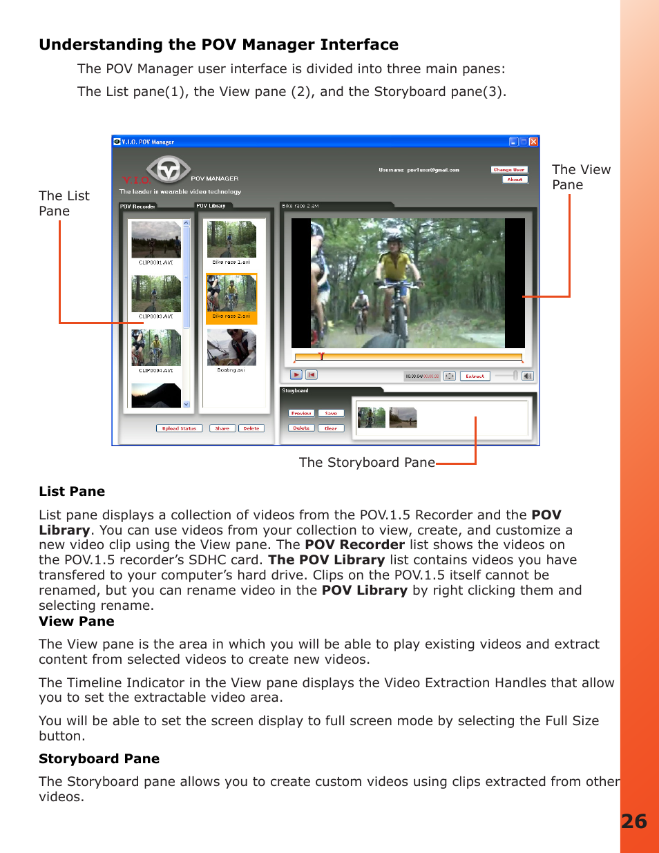 Understanding the pov manager interface | V.I.O. POV.1.5 User Manual | Page 26 / 34