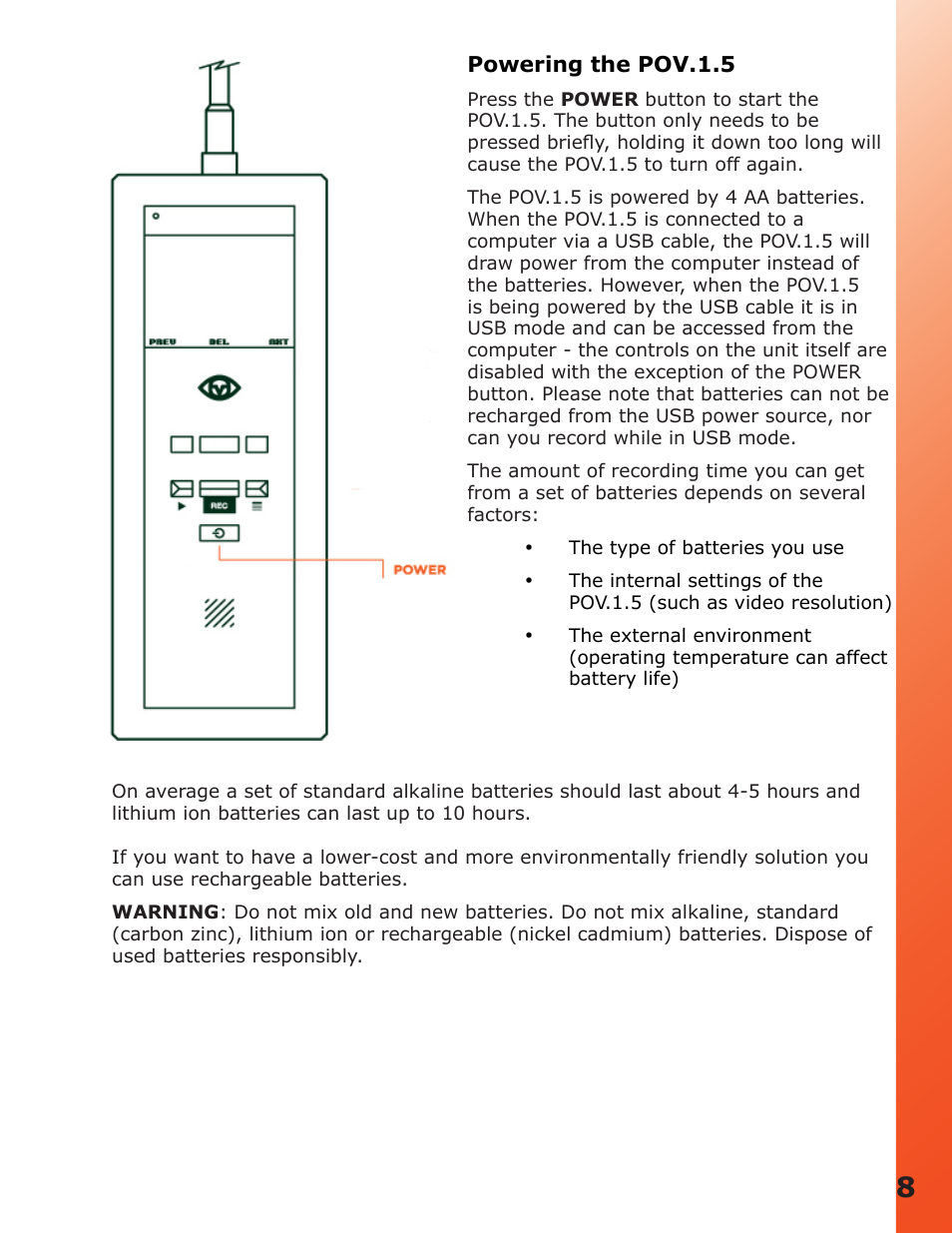 V.I.O. POV.1.5 User Manual | Page 8 / 34