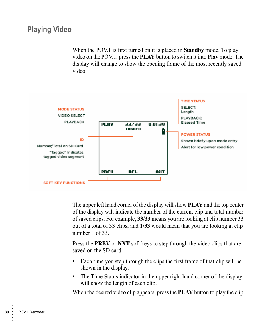Playing video | V.I.O. POV.1 User Manual | Page 30 / 74