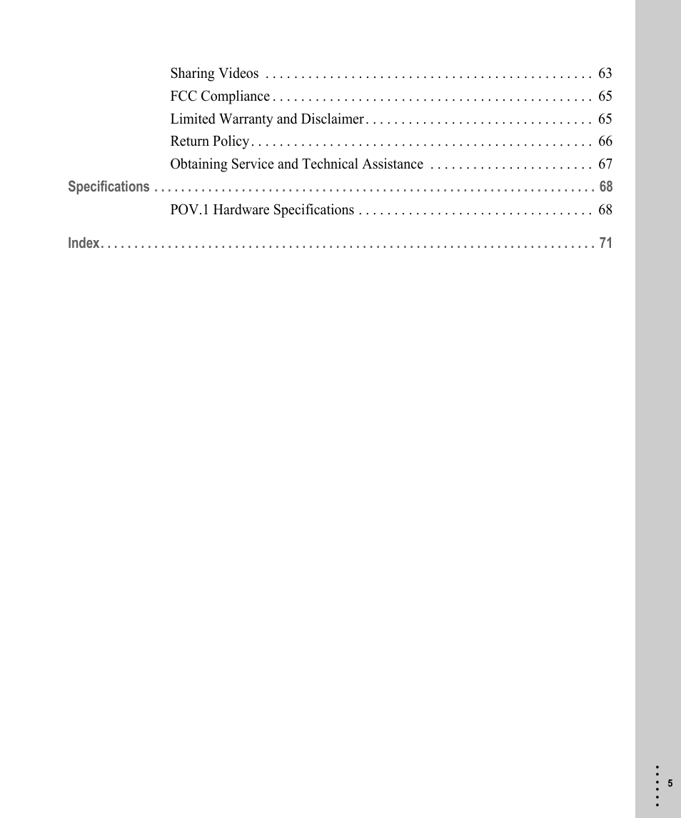 V.I.O. POV.1 User Manual | Page 5 / 74