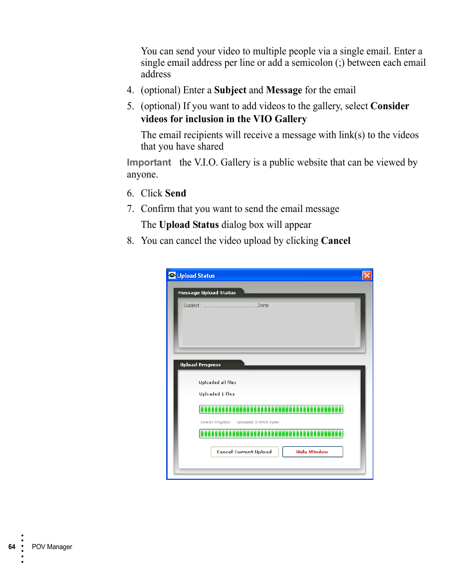 V.I.O. POV.1 User Manual | Page 64 / 74