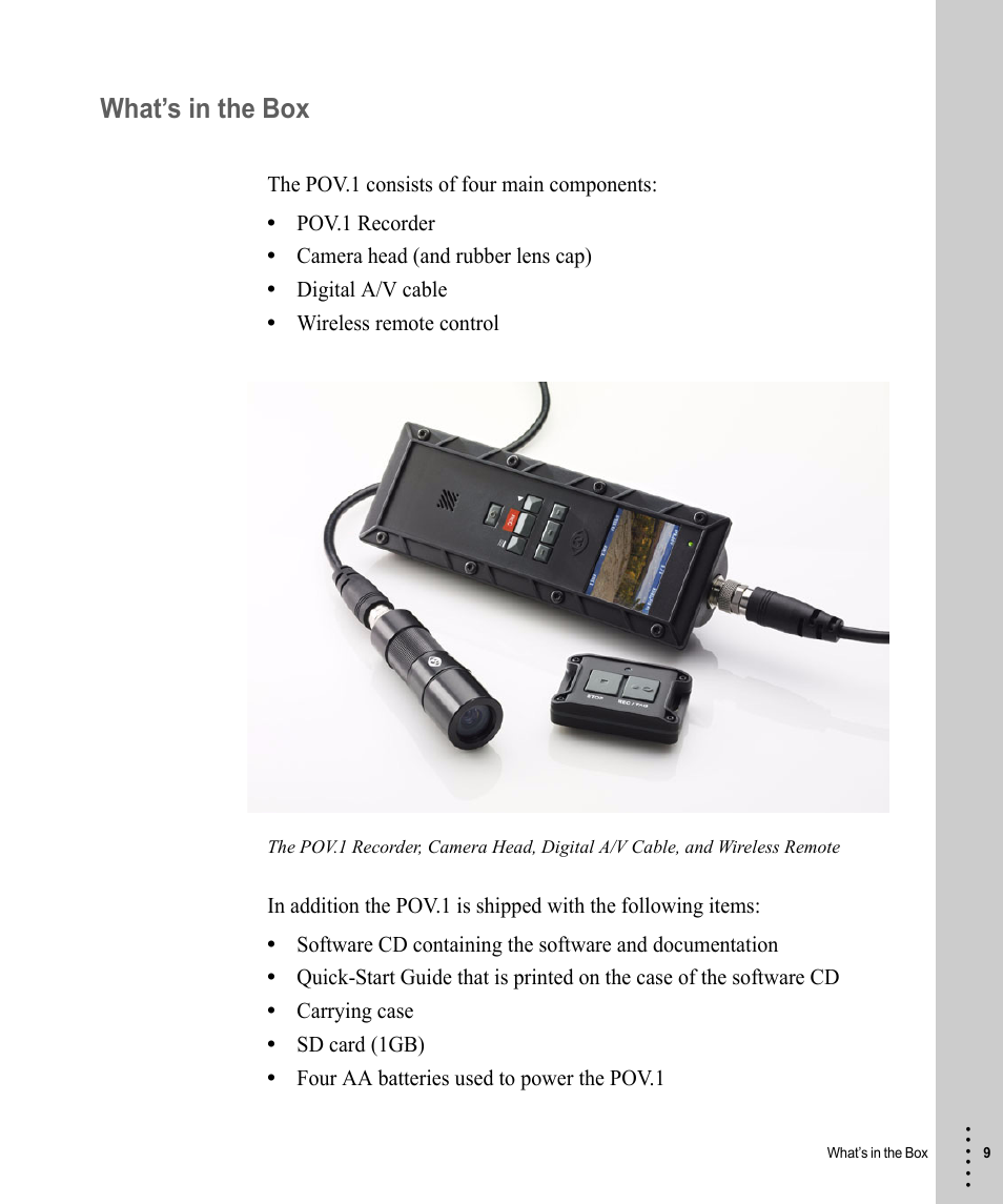 What’s in the box | V.I.O. POV.1 User Manual | Page 9 / 74