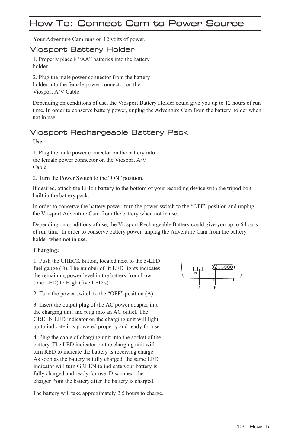 V.I.O. Adventure Cam User Manual | Page 13 / 26