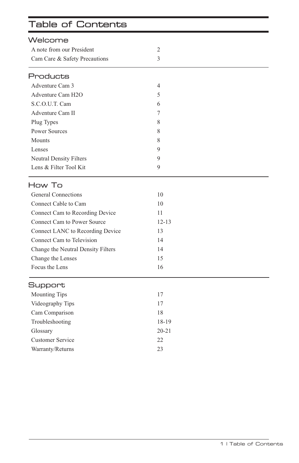 V.I.O. Adventure Cam User Manual | Page 2 / 26