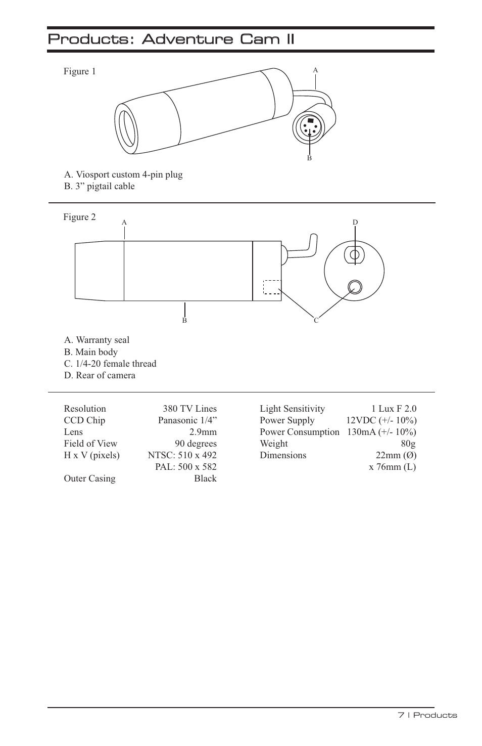 V.I.O. Adventure Cam User Manual | Page 8 / 26