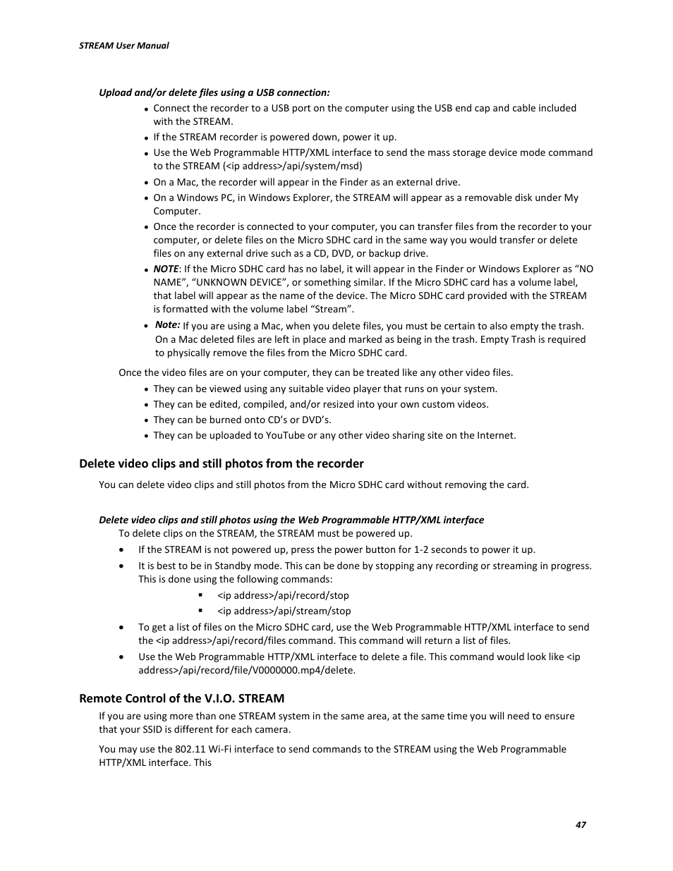 V.I.O. Stream User Manual | Page 47 / 77