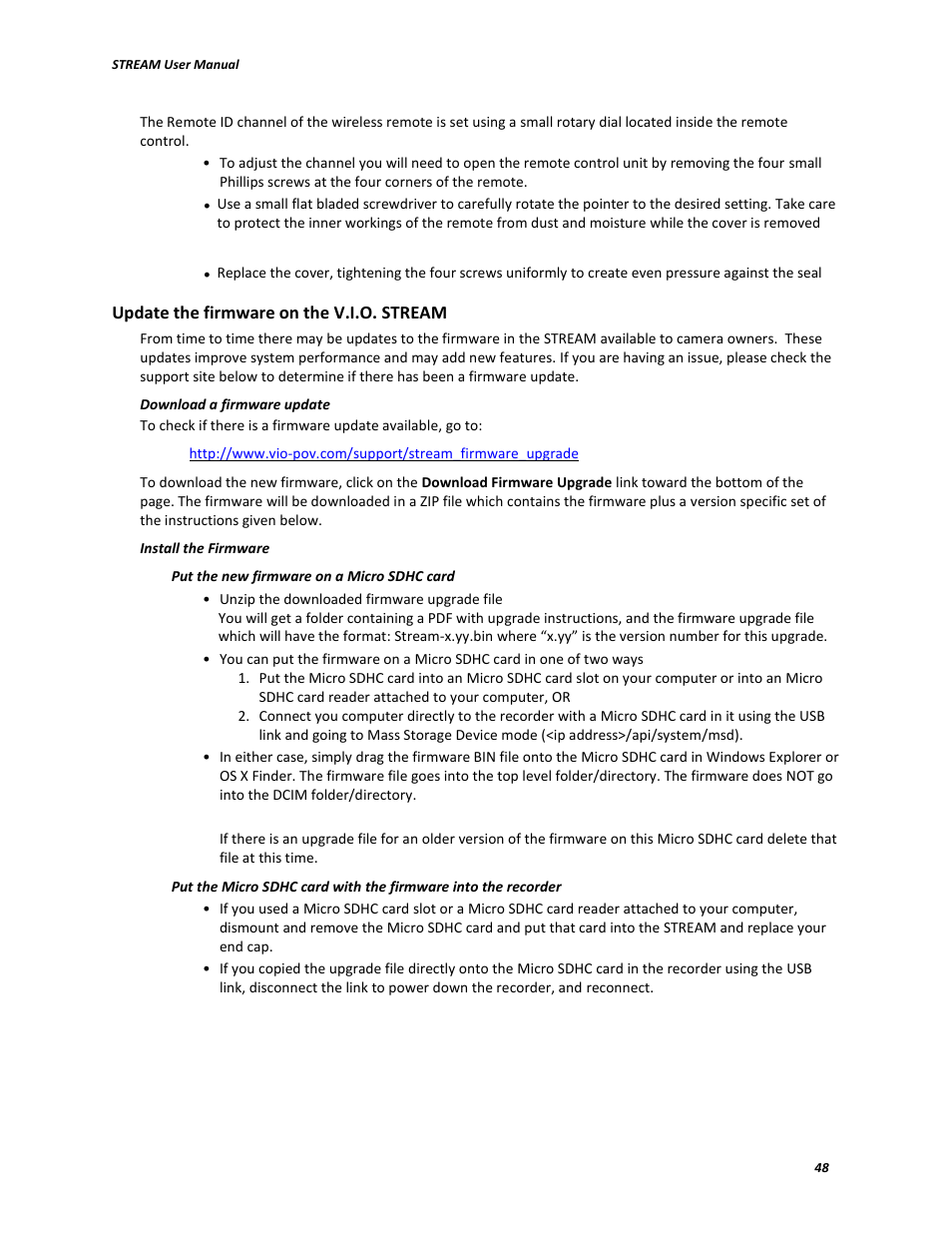 V.I.O. Stream User Manual | Page 48 / 77