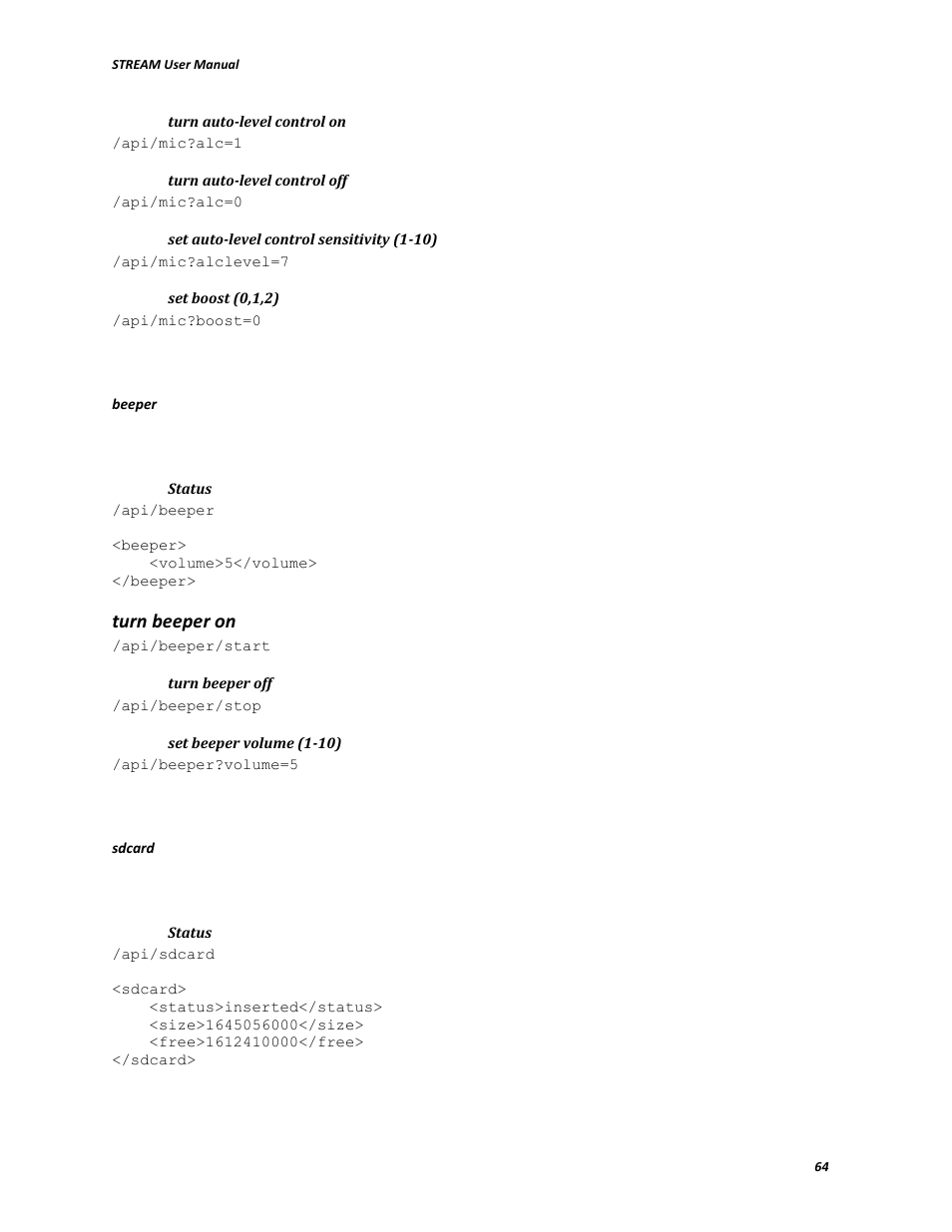 Turn beeper on | V.I.O. Stream User Manual | Page 64 / 77
