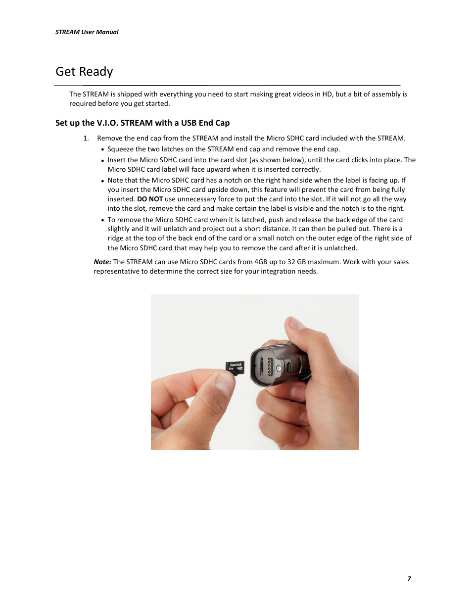 Get ready | V.I.O. Stream User Manual | Page 7 / 77
