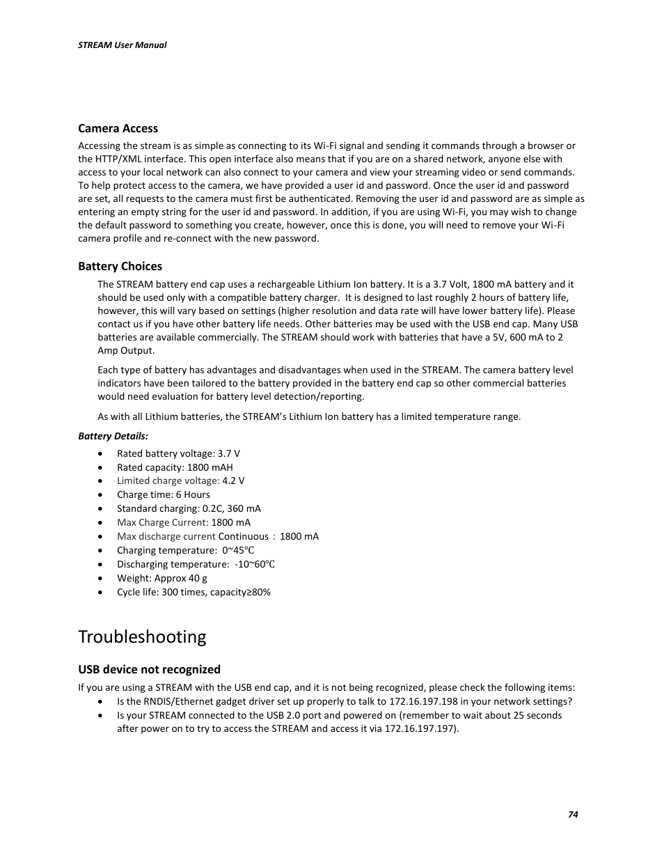 Troubleshooting | V.I.O. Stream User Manual | Page 74 / 77