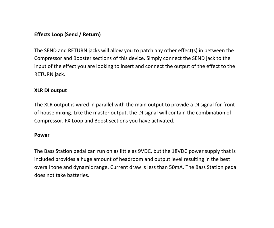 Pigtronix Bass Station User Manual | Page 2 / 3