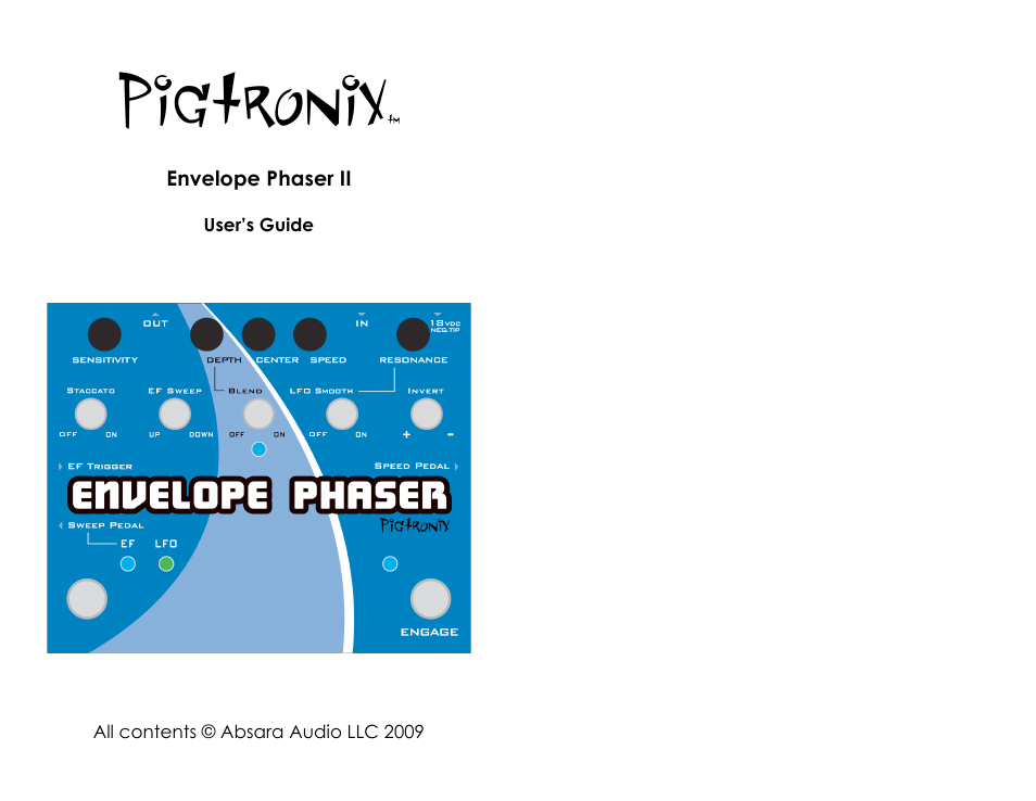 Pigtronix Envelope Phaser II User Manual | 10 pages