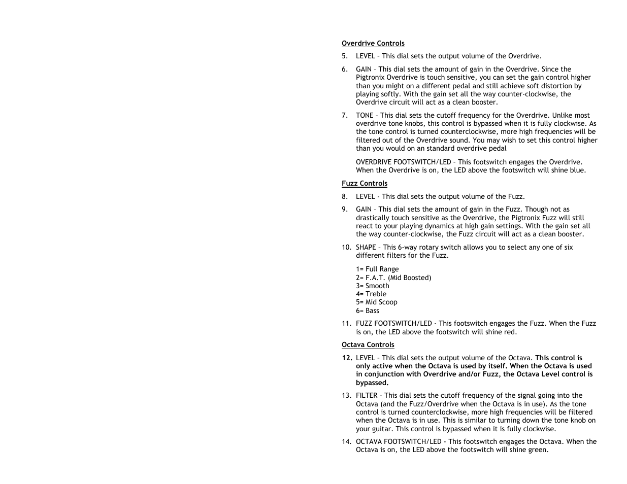 Pigtronix OFO-Disnortion User Manual | Page 5 / 11