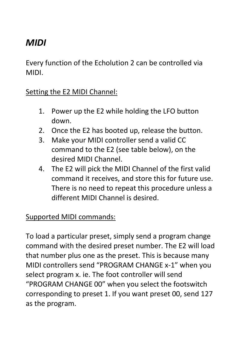Midi | Pigtronix Echolution-2 Deluxe User Manual | Page 19 / 24