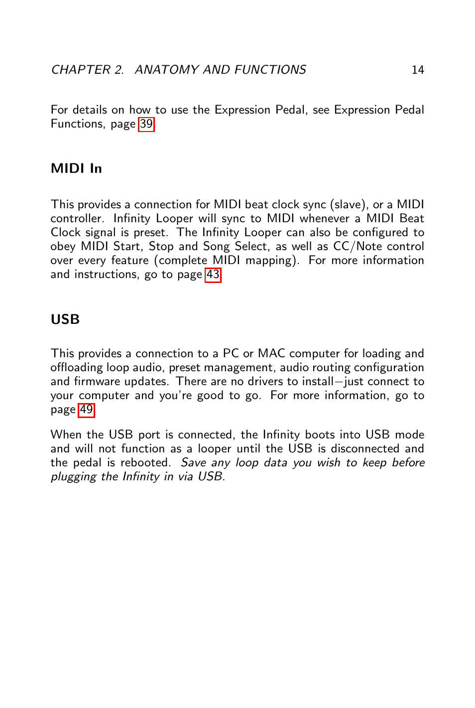 Leds | Pigtronix Infinity Looper User Manual | Page 15 / 51